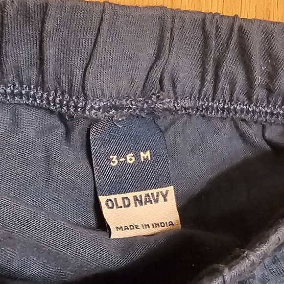 (3 for$20) blue baby pants 0-6M 3-6M on tag, elastic waistband,cuff detail - Picture 5 of 5
